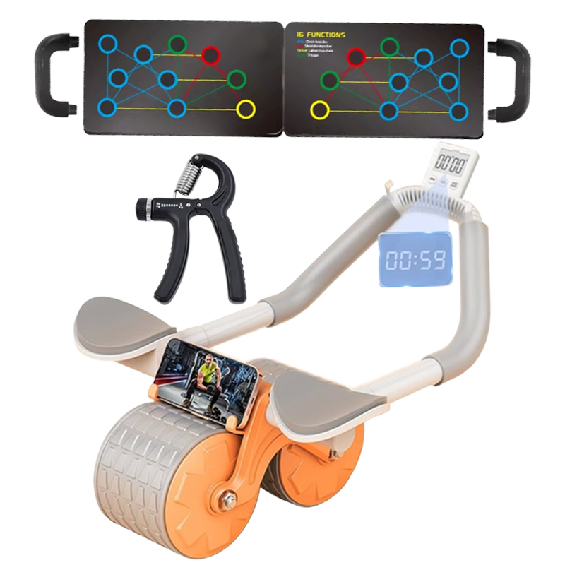 Body Bost™ Ab Roller + Push Up Board + Grip Strengthener