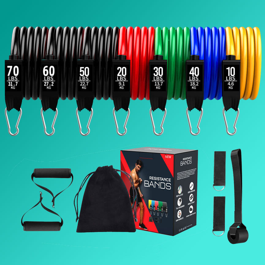 Fitness Tpe Latex 11 Piece Set Tensioner