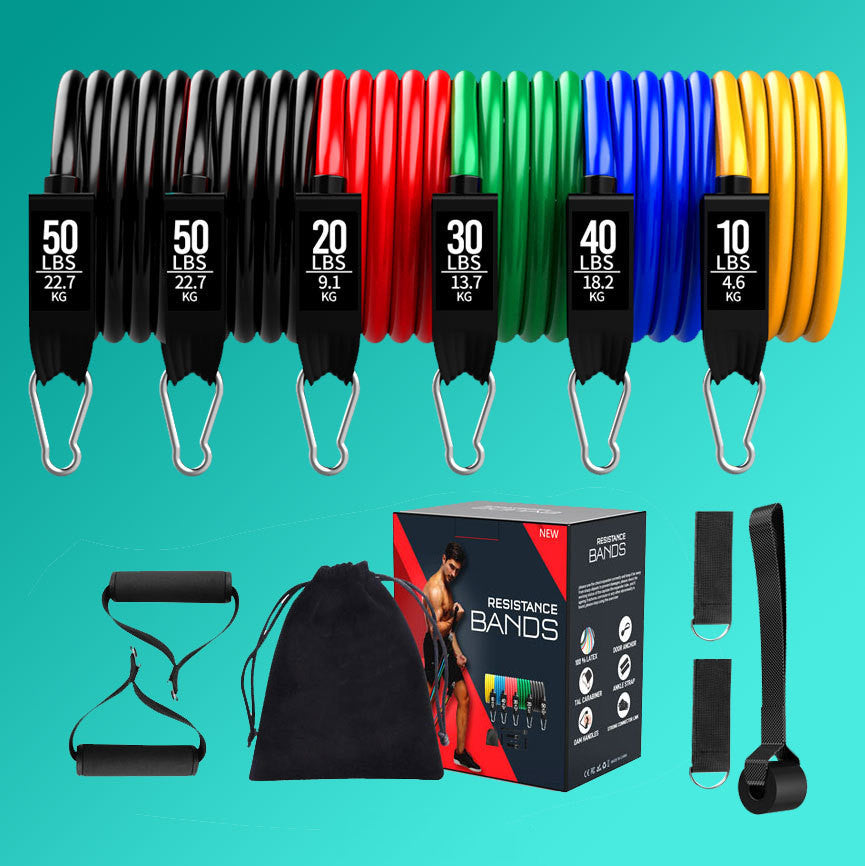 Fitness Tpe Latex 11 Piece Set Tensioner